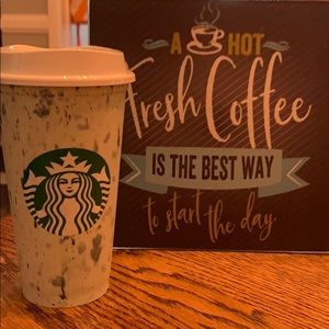 💚Starbucks Reusable Green Marble Hot Cup💚